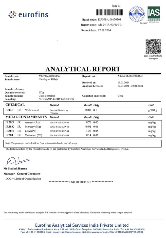 Himalayan Shilajit Serenity Resin 30g, 100% Authentic, Lab Tested, *Over 78% Fulvic Acid*