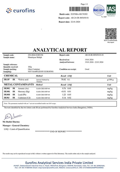 Himalayan Shilajit Serenity Resin 30g, 100% Authentic, Lab Tested, *Over 78% Fulvic Acid*